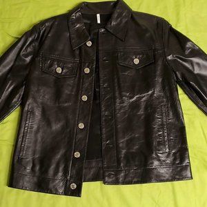 Helmut Lang Calfskin Leather Trucker Jacket